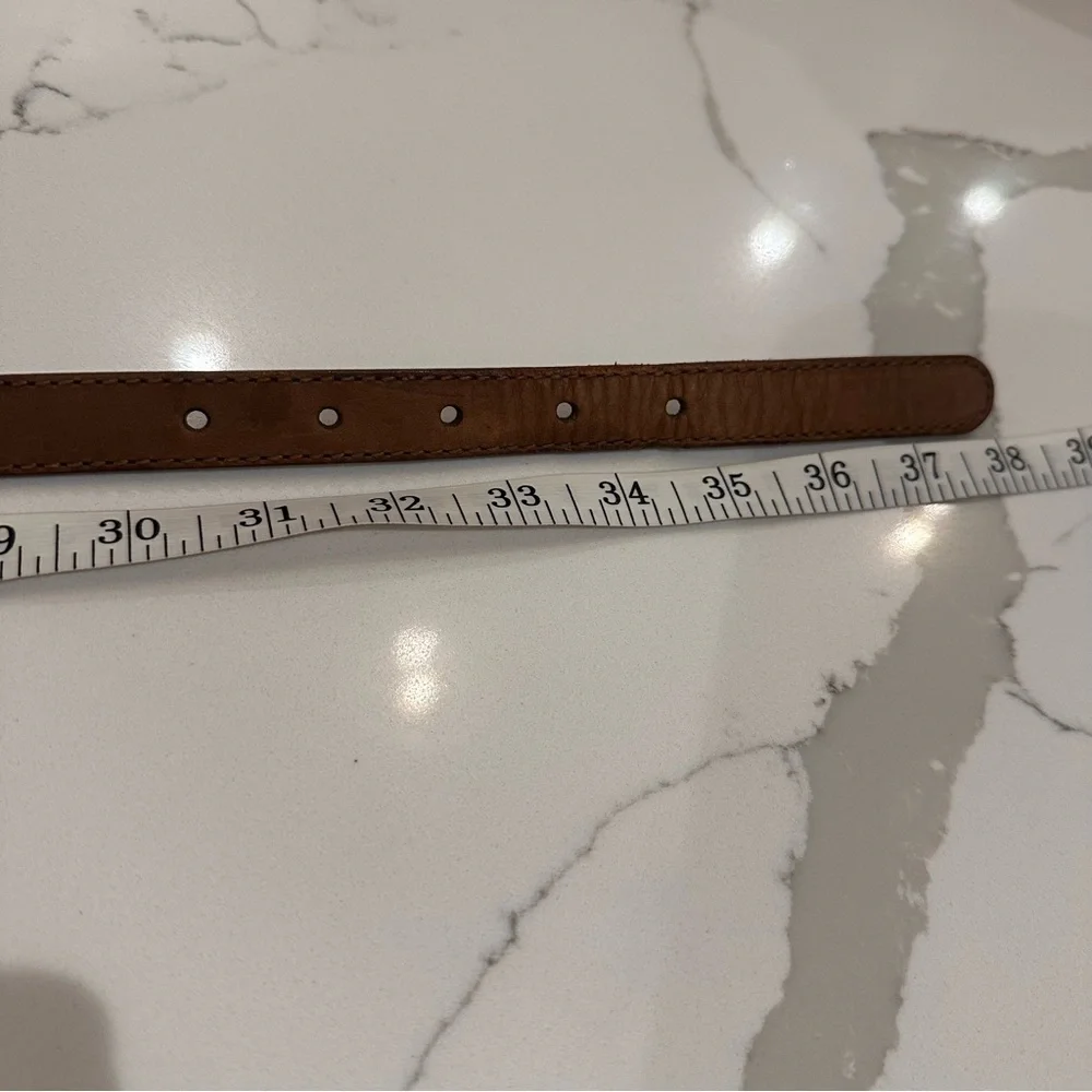 Vintage Lauren Ralph Lauren Brown Leather Belt Womens L Silver Buckle Logo